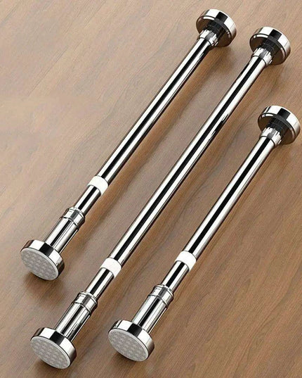 Sleek Adjustable Stainless Steel Curtain Rod - Expandable 35-80cm Home Hanging Solution