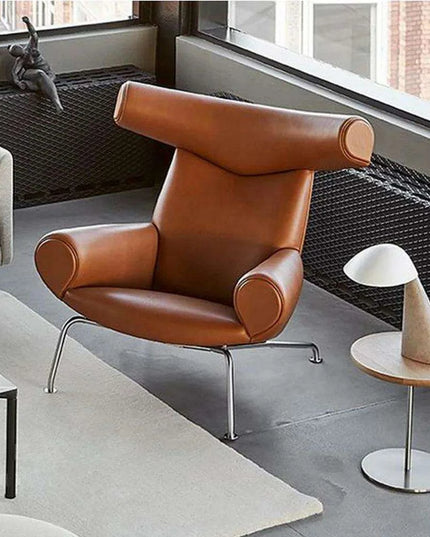 Nordic Luxury Leather Lounge Chair for Contemporary Living Spaces