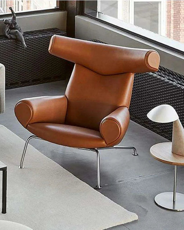 Nordic Luxury Leather Lounge Chair for Contemporary Living Spaces