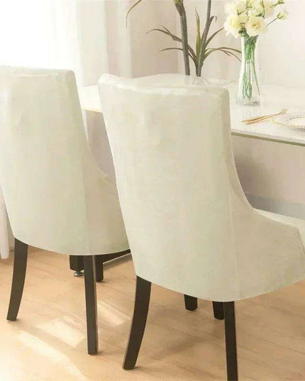 Luxe Stretch Velvet Slipcovers for High-Back Sloping Arm Chairs - Elegant Furniture Protection for Home and Events