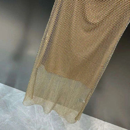 Elegant Backless Diamond Patchwork Dress with Stylish Collar - A Fashion Essential for Women