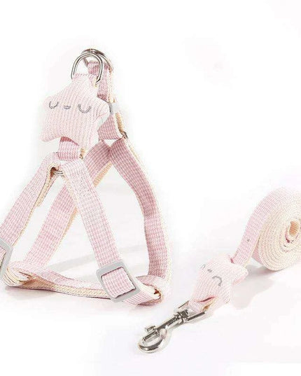 Adorable Starfish-Themed Adjustable Harness and Leash Set for Small Pets