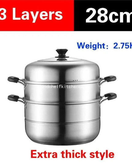 Deluxe Stainless Steel Multi-Layer Steamer for Optimal Home Cooking