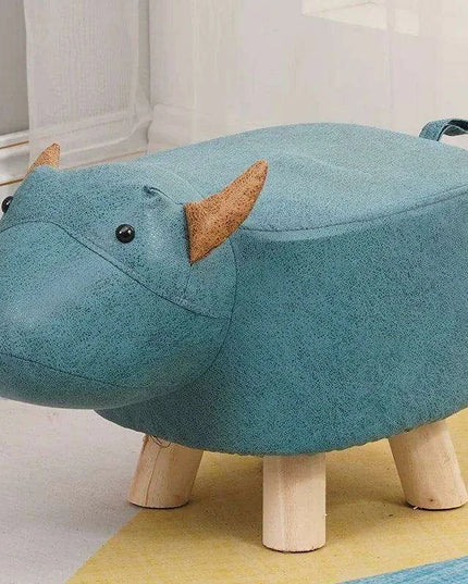 Charming Cartoon Animal Wooden Stool for Kids - Fun and Portable Shoe Changing Seat