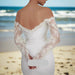 Customizable Floral Lace Mermaid Wedding Dress with Open Back and Long Sleeves