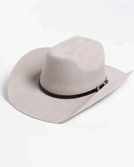 Stylish Women's Wide Brim Wool Cowboy Hat with Buckle Accent - Fall/Winter Collection (M/L Size)