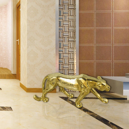 Metallic Leopard Sculpture Figurine — 82cm, 4 Finishes