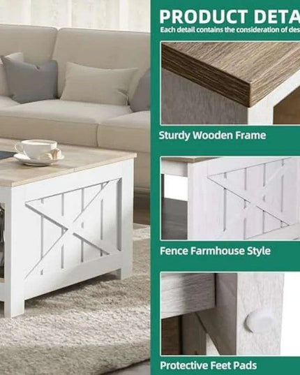 Versatile Rustic Grey Coffee Table Set with Dual Storage Options