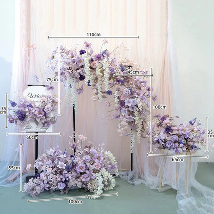 Lavender Hydrangea Silk Flower Row – Wedding Arch & Centerpiece