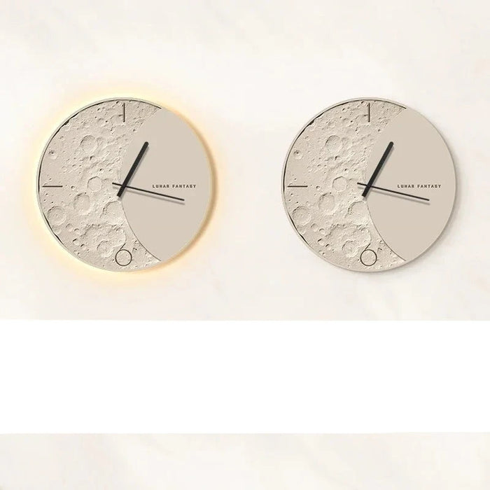 Lunar Glow Luminous Wall Clock - Stylish Silent Circular Timepiece