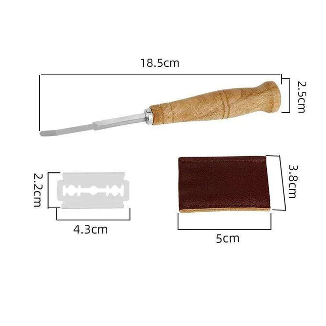 Elegant Artisan Bread Cutting Set with Luxe Leather Case