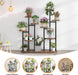 11-Pot Wooden Plant Stand Shelf - Vertical Space Maximizing Flower Organizer