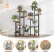 Wooden Plant Stand Shelf with 11 Pot Capacity - Elegant Flower Display Organizer