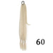 Chic Braided Ponytail Extension Set - Black & Brown Heat-Resistant Synthetic Hair Tie
