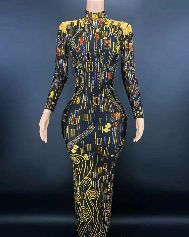 Sparkling Black Bodycon Dress with Rhinestone Details: The Ultimate Statement for Confident Women