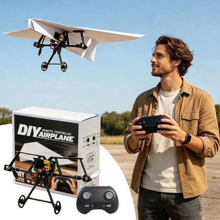 DIY RC Paper Airplane Kit — Gyro Stabilizer, 2.4G Remote Control