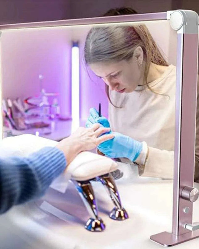 36W LED Half Moon Nail Lamp with Adjustable Brightness and 3 Color Settings for Professional Nail and Eyelash Services