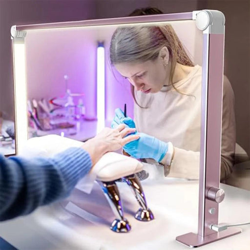 36W LED Half Moon Nail Lamp with Adjustable Brightness and 3 Color Settings for Professional Nail and Eyelash Services