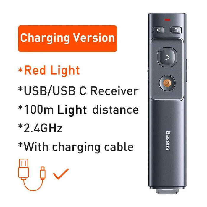 Ergonomic Wireless Presenter with USB Pointer for Smooth Slideshow Control