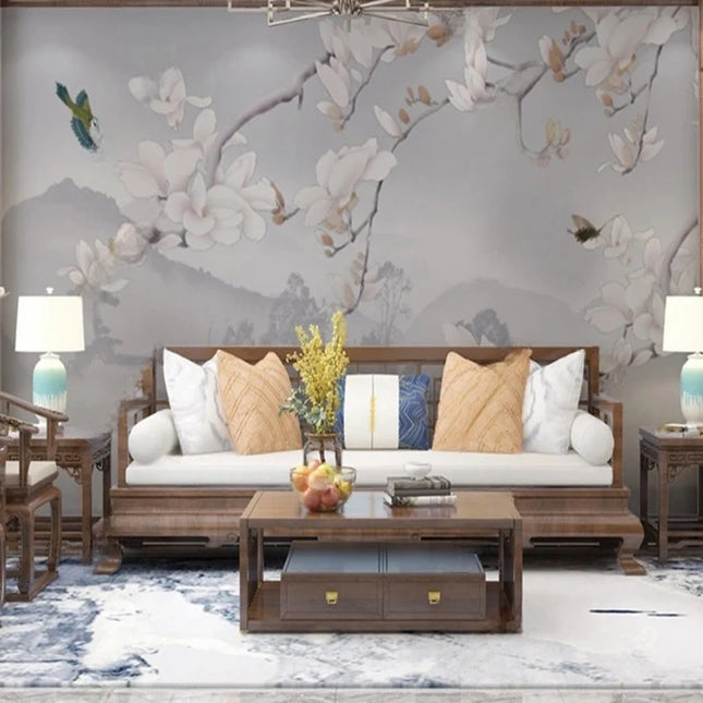 Bestyle Flower Birds Pattern Wall Mural Wallpaper for Living Room & Be