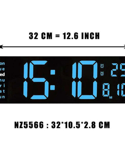 Oversized LED Digital Clock with Temperature, Calendar, and Dual Alarm Features for Modern Home and Office