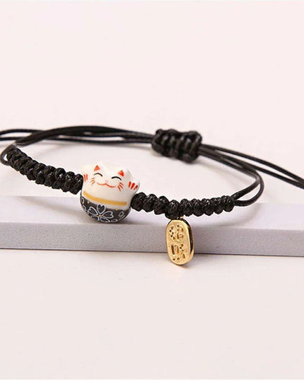 Lucky Cat Beaded Bracelet - Adjustable Harajuku Fashion Statement for Trendy Girls