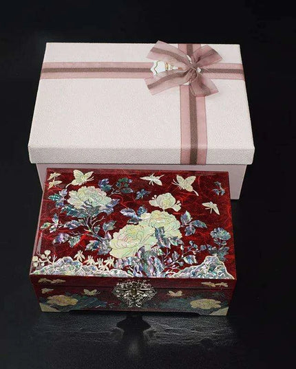 Luxury Mother of Pearl Jewelry Box with Mirror - Ideal Gift for Organizing Earrings, Necklaces, Rings & More