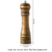 Stylish Wooden Salt and Pepper Grinder Set with Adjustable Ceramic Mechanisms and Elegant Stand