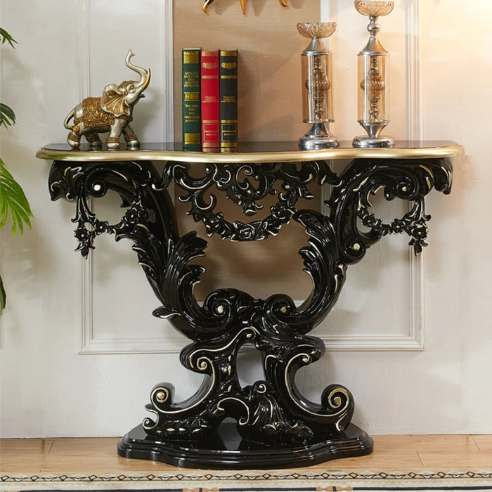 Elegant Vintage European Console Table with Storage - Stylish Entryway Cabinet
