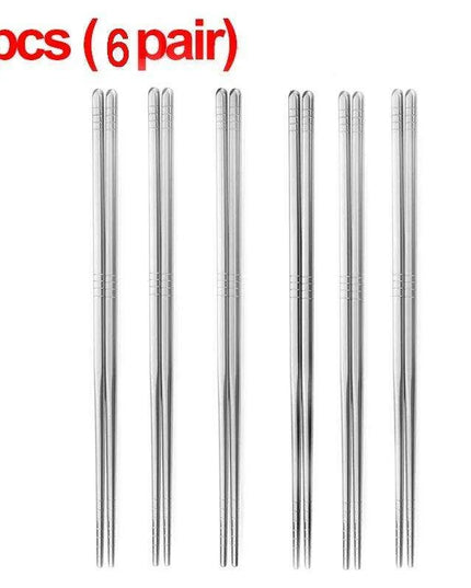 Elegant Non-Slip Stainless Steel Sushi Chopsticks Set for Asian Dining
