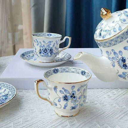 Charming Blue and White Japanese Porcelain Tea and Coffee Set