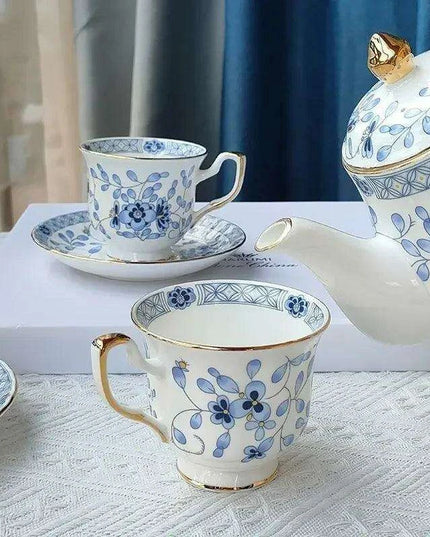 Charming Blue and White Japanese Porcelain Tea and Coffee Set