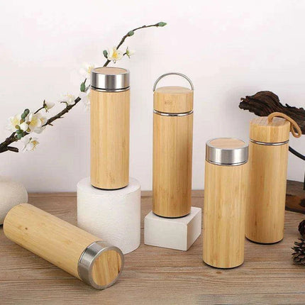 Personalized Eco-Friendly Bamboo Insulated Mug with Temperature Indicator