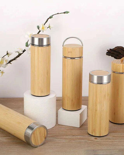 Personalized Eco-Friendly Bamboo Insulated Mug with Temperature Indicator