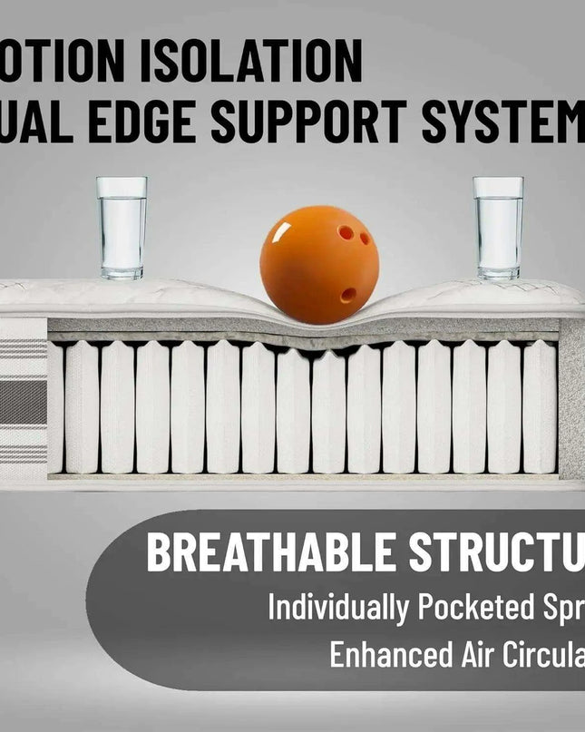 9-Inch Twin Hybrid Mattress with Advanced Airflow and Premium Edge Support, Crafted in the USA
