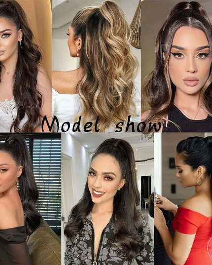 Elegant 30-Inch Wavy Synthetic Hair Extension Ponytail for Effortless Glam