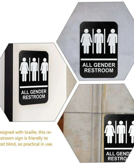 Universal Braille Restroom Sign for All Genders