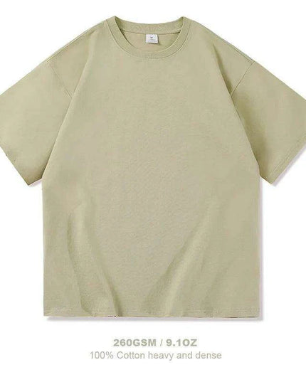 Men's Premium Heavyweight Cotton Oversized Summer T-Shirt - Short Sleeve O-Neck