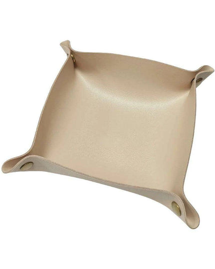 Chic Faux Leather Folding Valet Tray - Elegant Organizer for Home and Office