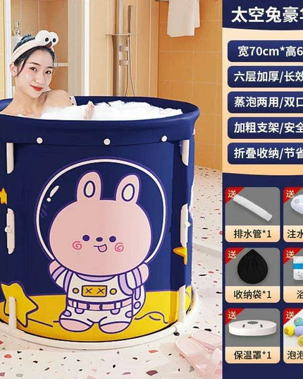 Experience Ultimate Relaxation with Our Space-Saving Japanese-Inspired Portable Bathtub for Adults