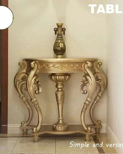 Vintage European Elegance Console Table with Intricate Carvings - Timeless Style & Practical Design