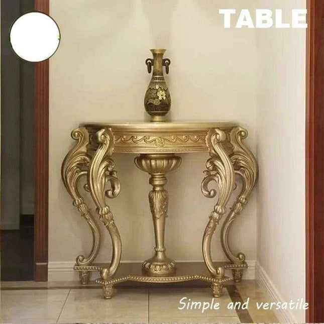 Vintage European Elegance Console Table with Intricate Carvings - Timeless Style & Practical Design