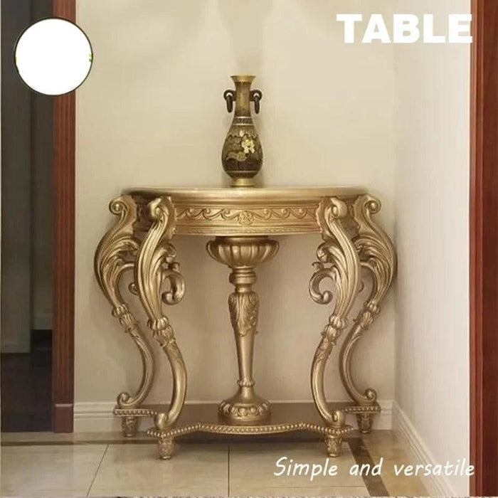 Elegant European Style Vintage Console Table with Built-in Drawer