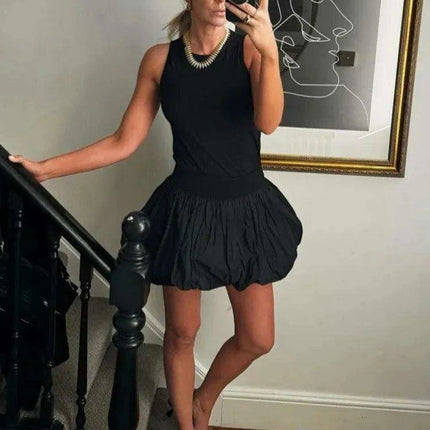 Chic Backless A-Line Black Dress