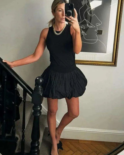 Chic Backless A-Line Black Dress