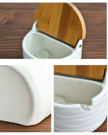 Elegant Ceramic Spice Jar Set - Chic Storage Solutions for Culinary Enthusiasts