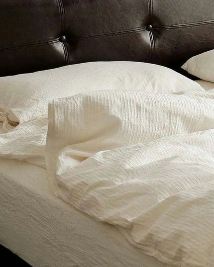 Premium Natural White Cotton Luxury Bedding Set - Elegant Duvet Covers & Sheets for Ultimate Comfort