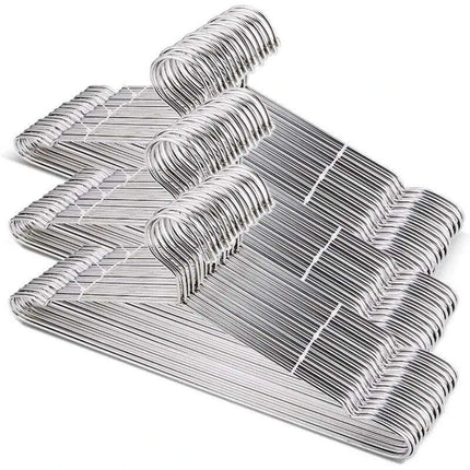 50-Pack Durable Stainless Steel Hangers for Kids' Closet Organization