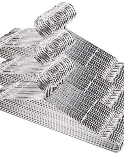 50-Pack Durable Stainless Steel Hangers for Kids' Closet Organization