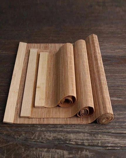 Sophisticated Bamboo Table Runner and Coaster Duo for Dining and Tea Events